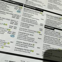 menu, all clearly labeled  at World of Pizza in Halle