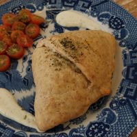 Samosa with vegan mayo at Los Padmitos - San Marcos in Quito