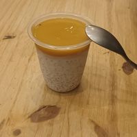 Chia pudding made with coconut milk and mango sauce at Pita Pit in Marseille