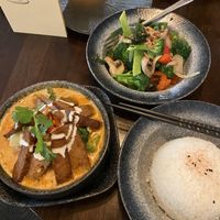 Tempeh with stir fried veggies - so tasty  at WanaFusion in Wanaka