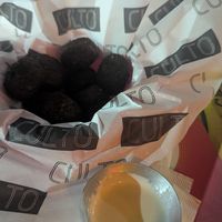 I only had the falafel but they were so good! With tahini sauce at Culto Bar in Rio De Janeiro