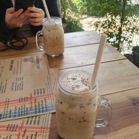 Iced coconut latte at Cafe Noshers in Nuwara Eliya