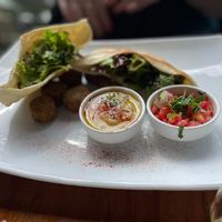 Falafel pitta at The Green Spoon in La Fortuna