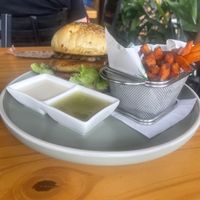 Vegan burger   at The Green Spoon in La Fortuna