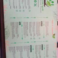 Menu at The Green Spoon in La Fortuna
