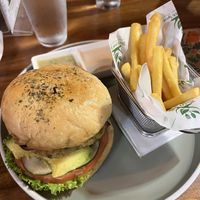 Vegan burger  at The Green Spoon in La Fortuna
