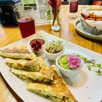 Vegan quesadilla   at The Green Spoon in La Fortuna