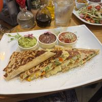Vegan quesadillas   at The Green Spoon in La Fortuna