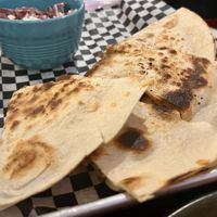 Jerk chicken quesadilla with beet slaw side  at UnBEETable  in Schenectady