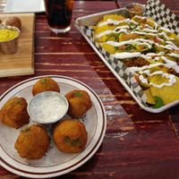 Nachos, Mac n cheese balls, pretzels, and cookie sandwich at UnBEETable  in Schenectady