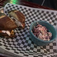 Thursday burger night special with beet slaw, so deliciouss  at UnBEETable  in Schenectady