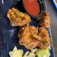 Vegetable and spinach pakora  at The Malletsheugh in Newton Mearns