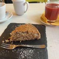 Vegan cake with nuts, chocolate and orange   at La Storta in Milan