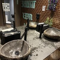 Cool restroom sinks    at Tribe Malta in Valletta