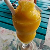 Mango Daiquiri 🥭 🥭 at The Bush Garden Seafood & Steakhouse in Nassau