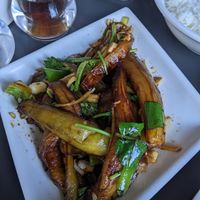 Garlic aubergine at Chop Chop at Luckies in Edinburgh