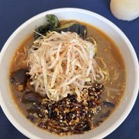 Spicy miso ramen  at Cottage St Ramen in Bar Harbor