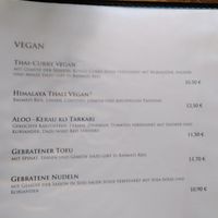 Vegan menu at Mt Kailash Himalay Kitchen in Bochum