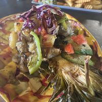 Vegan pineapple bowl  at Fazmoz Caribbean Cuisine in Wichita Falls