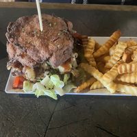 Vegan plantain burgerr  at Fazmoz Caribbean Cuisine in Wichita Falls