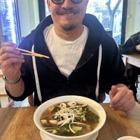 Vegan pho makes us happy   at Pho St in Budapest