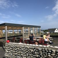 Patio sitting area  at Teach An Tae Aran Cafe & Tea Rooms in Galway