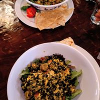 Vegan tofu "egg" scramble bowl at June Bug Cafe in Midpines