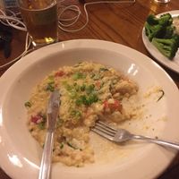 sweet corn risotto, can be vegan  at June Bug Cafe in Midpines