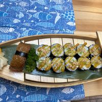 Vegan Futo 10KS and inari tofu nigiri  at OMG Asian Restaurant in Prague