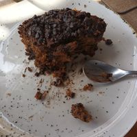 Dessert de pois chiche et chocolat at Papaya Cafe in Santa Maria