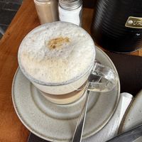 Cappuccino with almond milk   at Papaya Cafe in Santa Maria