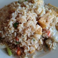 Tofu fried rice no egg at Bangkok Haus Restaurant in Helen