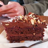 Cherry chocolate cake at Dangerous Kitchen in Takaka