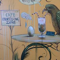 The wall art at Dangerous Kitchen =  at Dangerous Kitchen in Takaka
