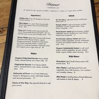 Dinner Menu Dec 2019 at Dangerous Kitchen in Takaka