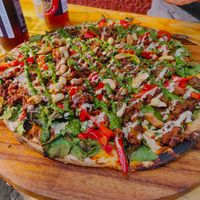 The bean-heavy pizza at Dangerous Kitchen in Takaka