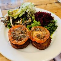 Hash browns & greens   at Dangerous Kitchen in Takaka