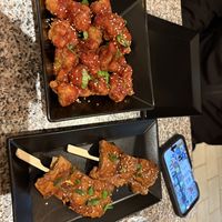 Korean Cauliflower and Teriyaki skewers  at Baomerang in Porto