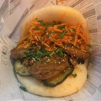 Bao with teriyaki soy filet  at Baomerang in Porto
