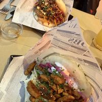 Gyros bao and satay soy bao   at Baomerang in Porto