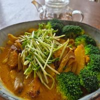 Laksa vegan if they remove egg at Vine Cafe in Johor Bahru