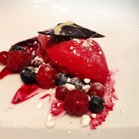 Himbeersorbet at Das Ballenberger. Restaurant. in Erfurt