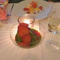 Sorbet mit Rhabarber und Erdbeeren at Das Ballenberger. Restaurant. in Erfurt