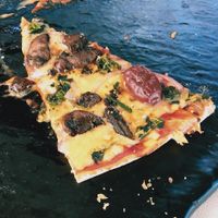 Vegan mushroom pizza was amazing and the vegan fried mushrooms were also delicious. at Eutopia Cafe in Kaiwaka