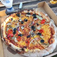 Newfold pizza at Newfold Farm Cafe in Edale