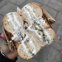   at Papo's Bagels in East London