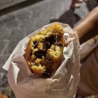 Arancine vegano melanzane e mentuccia at Arancina Planet in Noto