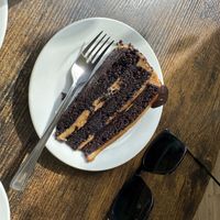 Vegan salted caramel cake   at The Woodlands at Hollingworth Lake in Littleborough