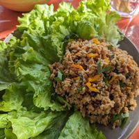 Vegan Thai larb at Terra Fogo in Sao Miguel
