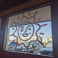 Logo window sooo cute at Sunnyside Diner - SW 89th in Oklahoma City
